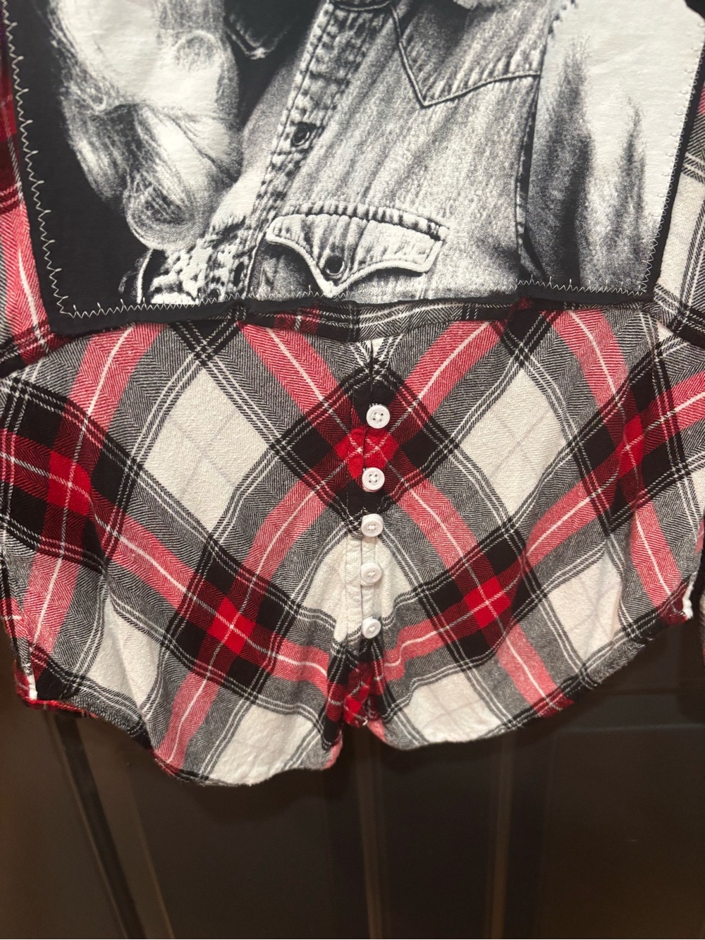 Dolly Parton Upcycled Flannal - Picture 3 of 6
